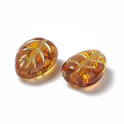 Golden Metal Enlaced Acrylic Beads&nbsp;X1-OACR-H019-09