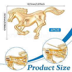 4Pcs Horse Alloy Brooch&nbsp;JEWB-PH0001-55G