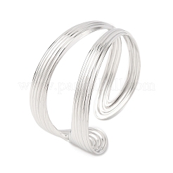 女性用304ステンレススチールカフバングル  ステンレス鋼色  1-1/4インチ（3.05cm）  内径：2インチ（5.1cm）&nbsp;BJEW-B150-02P