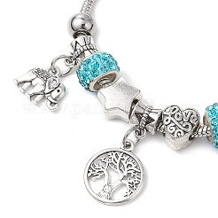 3 Pcs 3 Styles Alloy Snake Chain Charms Bracelets&nbsp;BJEW-JB11448