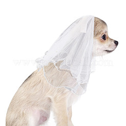 調節可能なポリエステル製犬用首輪とウェディングベールのセット  ミックスカラー  300~460x545x13mm&nbsp;AJEW-DR0001-74