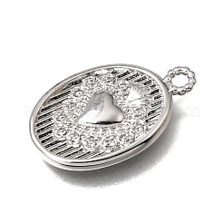 Brass Micro Pave Clear Cubic Zirconia Pendants&nbsp;KK-K427-36P