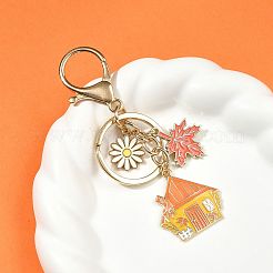 合金エナメルキーホルダー  合金リングと留め具付き  ミックスカラー  96mm&nbsp;KEYC-FS00042-04