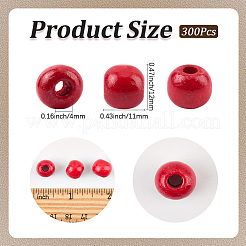 300Pcs Flat Round Maple Beads&nbsp;WOOD-PA0001-04