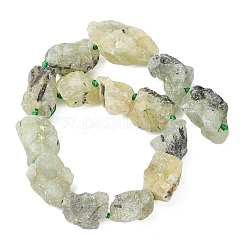 生粗天然プルナイトビーズ連売り  ナゲット  18~50x16~30x14~30mm  穴：1.2mm  約11~20個/連  15.75''（40センチメートル）&nbsp;LS-G-P528-A05-01A