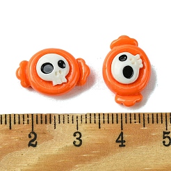 ハロウィーンテーマの不透明樹脂デコデンカボション  頭蓋骨のキャンディー  11x16.5x7mm&nbsp;CRES-Q219-02A
