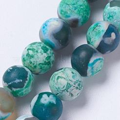 Natural Fire Crackle Agate Bead Strands&nbsp;G-E393-8mm-08