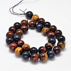 Natural Tiger Eye Beads Strands&nbsp;G-L446-02-6mm