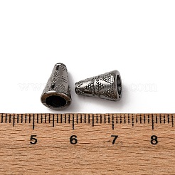 チベット風コーン合金ビーズキャップ  花弁のない  鉛フリー＆カドミウムフリー  ガンメタ色  8.5x11mm  穴：1.5mm  約1408個/1000g&nbsp;TIBE-Q044-13B-RS
