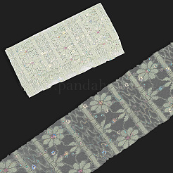 5Yards Polyester Flower Lace Ribbons with Paillettes&nbsp;OCOR-GF0005-24A