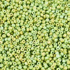 ピカソガラスシードビーズ  丸い穴  ロンデル  薄緑  2~2.5x1.5~2mm  穴：0.7~0.8mm  約36000個/ポンド&nbsp;GL-N001-01A-05