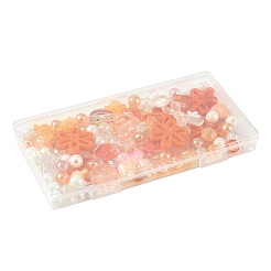 透明と不透明のアクリルビーズ100種類20個  混合図形  オレンジ  9~31x10~34x3.5~10mm  穴：1.5~4mm&nbsp;MACR-FS0002-38