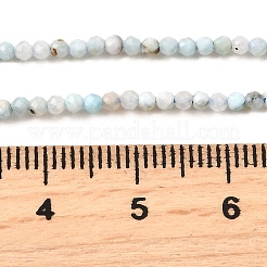 天然石ラリマービーズ連売り  多面カット  ラウンド  2mm  穴：0.5mm  約181個/連  15.43''（39.2センチメートル）&nbsp;G-G259-D13-2mm