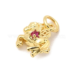 Brass Micro Pave Cubic Zirconia Pendants&nbsp;KK-Z154-20G