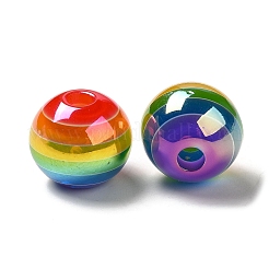Pride UV Plating Rainbow Iridescent Acrylic European Beads&nbsp;X-MACR-D025-06