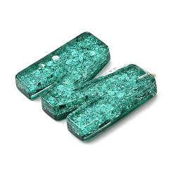 透明エポキシ樹脂ペンダント  文字mのチャーム  パイエットとループ付き  淡いターコイズ  42.5x43x7.5mm  穴：2mm&nbsp;CRES-XCP0001-33
