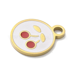 304 Stainless Steel Fruit Enamel Pendants&nbsp;STAS-G362-04G-09
