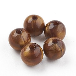 アクリルビーズ  イミテーションタイガーアイビーズ  ラウンド  ミックスカラー  11.5~12mm  穴：2mm  約520個/500g&nbsp;MACR-E025-21-12mm