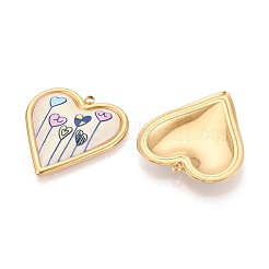 Printed Style 304 Stainless Steel Heart Pendants&nbsp;STAS-T071-26A-G