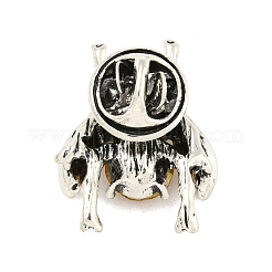 合金トパーズラインストーンブローチ  昆虫  アンティークシルバー  24.5x18.4mm&nbsp;JEWB-U006-13AS