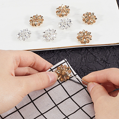 12色合金シャンクボタン2個  ガラスと  1穴  花  ミックスカラー  20x7mm  穴：3.5mm  6個/カラー&nbsp;BUTT-GF0003-59
