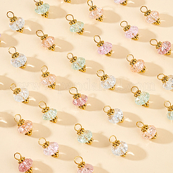 150Pcs Crackle Glass Pendants&nbsp;FIND-DC0001-69