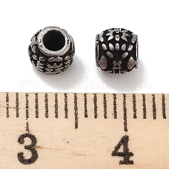 コラム304ステンレススチールビーズ  アンティークシルバー  4.5x4.5mm  穴：2mm&nbsp;STAS-M057-49B-AS