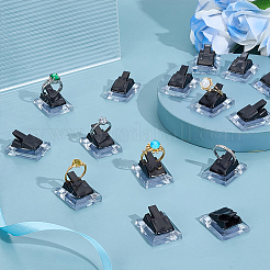 プラスチックシングルリングディスプレイスタンド  ブラック  3.3x2.5x1.4cm&nbsp;RDIS-WH0030-03B