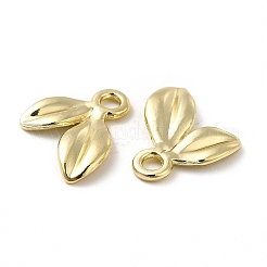 Rack Plating Alloy Leaf Charms&nbsp;FIND-G044-07LG
