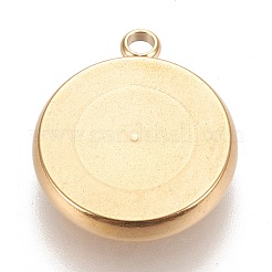 Ion Plating(IP) 304 Stainless Steel Pendant Cabochon Settings&nbsp;STAS-K202-03E-G