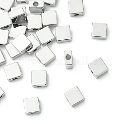 シェグレイスの真鍮ビーズ  カドミウムフリー＆ニッケルフリー＆鉛フリー  正方形  プラチナメッキ  6x6x3mm  穴：1.8mm&nbsp;XGRQ1H365-341P