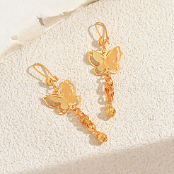 Brass Butterfly Tassel Hoop Earrings&nbsp;GT6023
