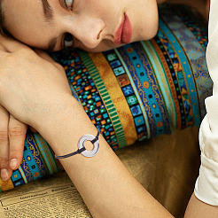 10Pcs 2 Colors Eco-Friendly Korean Waxed Polyester Braided Beaded Bracelets&nbsp;BJEW-DC00004
