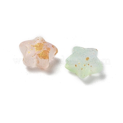 グラデーションカラー透明アクリルビーズ  金色の箔付き  スター  ミックスカラー  9x10x5mm  穴：1.6mm  約：47個/ 10 G&nbsp;X1-OACR-M023-04A