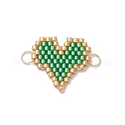 MIYUKI Delica Glass Seed Beaded Heart Links&nbsp;PALLOY-MZ00702-02