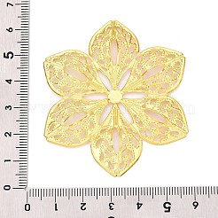 アイアンフィリグリー会員リンク  エッチングされた金属装飾  花  ゴールドカラー  59.5x52.5x3mm&nbsp;IFIN-N011-02G