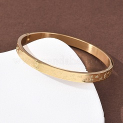 女性用304ステンレススチールヒンジ付きバングル  蝶  イオンプレーティング（ip）  長持ちメッキ  18KGP本金メッキ  1/4インチ（0.6cm）  内径：2x2-3/8インチ（5x5.85cm）&nbsp;BJEW-B161-08G