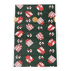 クリスマスギフトボックス プラスチック包装ポーチ 巾着袋  長方形  濃い緑  17.5x12x0.01cm&nbsp;ABAG-Q053-03F