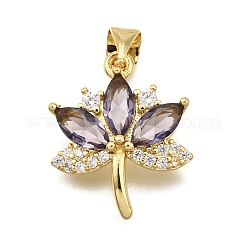 Brass Micro Pave Cubic Zirconia Pendants&nbsp;KK-K401-33G
