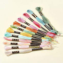 6層ポリエステル刺繍フロス  クロスステッチの糸  春のカラーシリーズ  ミックスカラー  0.5~1mm  約8.75ヤード（8m）/バンドル  12束/セット&nbsp;OCOR-FZ0001-01I