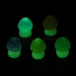 蓄光樹脂キノコ飾り  デスク装飾用の暗闇で光るキノコ  ミックスカラー  11x8.5x8mm&nbsp;RESI-F045-14A