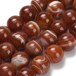 Natural Banded Agate Beads Strands&nbsp;G-L642-B04-16mm