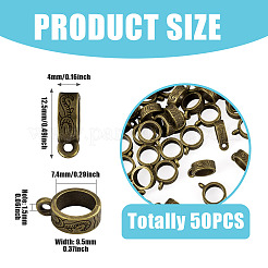 50Pcs Tibetan Style Alloy Tube Bails&nbsp;TIBE-TAD0001-01AB