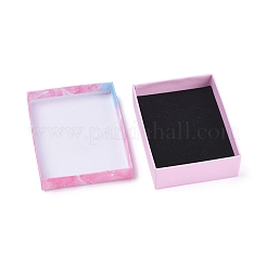 厚紙箱ジュエリーセットボックス  内部のスポンジ  長方形  空色  9.2x7.1x2.8cm&nbsp;CBOX-G018-C02