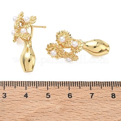 Brass Stud Earrings for Women&nbsp;EJEW-A168-12G