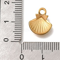 イオンプレーティング（IP）304ステンレススチールチャーム  シェルシェイプチャーム  ゴールドカラー  14x11.5x3.4mm  穴：2mm&nbsp;STAS-M075-14G
