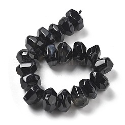 天然石黒瑪瑙ビーズ連売り  染め＆加熱  多面カット  ロンデル  15~17x15~17x9~11mm  穴：1.2mm  約19~21個/連  6.89''~7.48''（17.5~19センチメートル）&nbsp;G-K392-A18