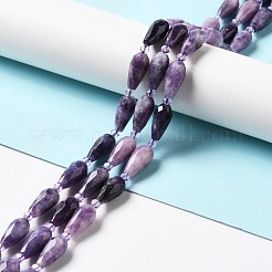 Natural Lepidolite/Purple Mica Stone Beads Strands&nbsp;G-B028-A06