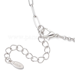Alloy Heart Pendant 304 Stainless Steel & Shell Pearl Link Chain Necklaces for Women&nbsp;NJEW-JN05566