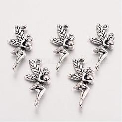Tibetan Style Alloy Fairy Pendant Rhinestone Settings&nbsp;TIBEP-Q043-350-RS